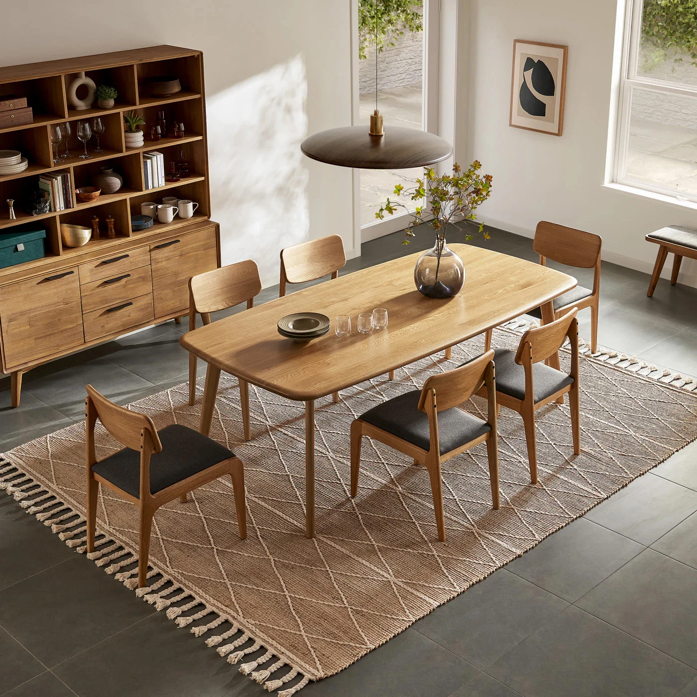 Kosha Dining Table (6 feet) - Solid Teak/Walnut/Oak Wood - Image 22