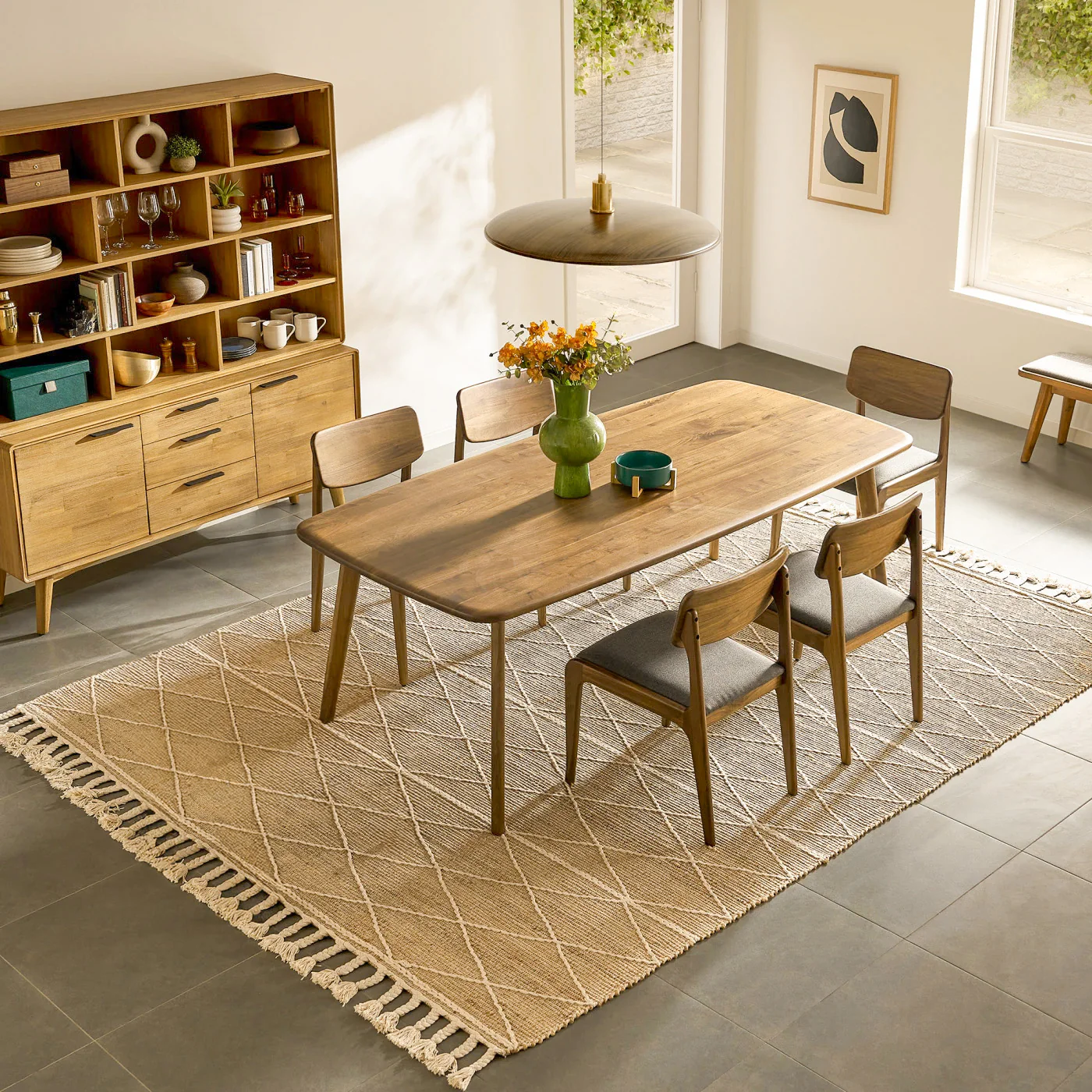 Kosha Dining Table (6 feet) - Solid Teak/Walnut/Oak Wood - Image 14