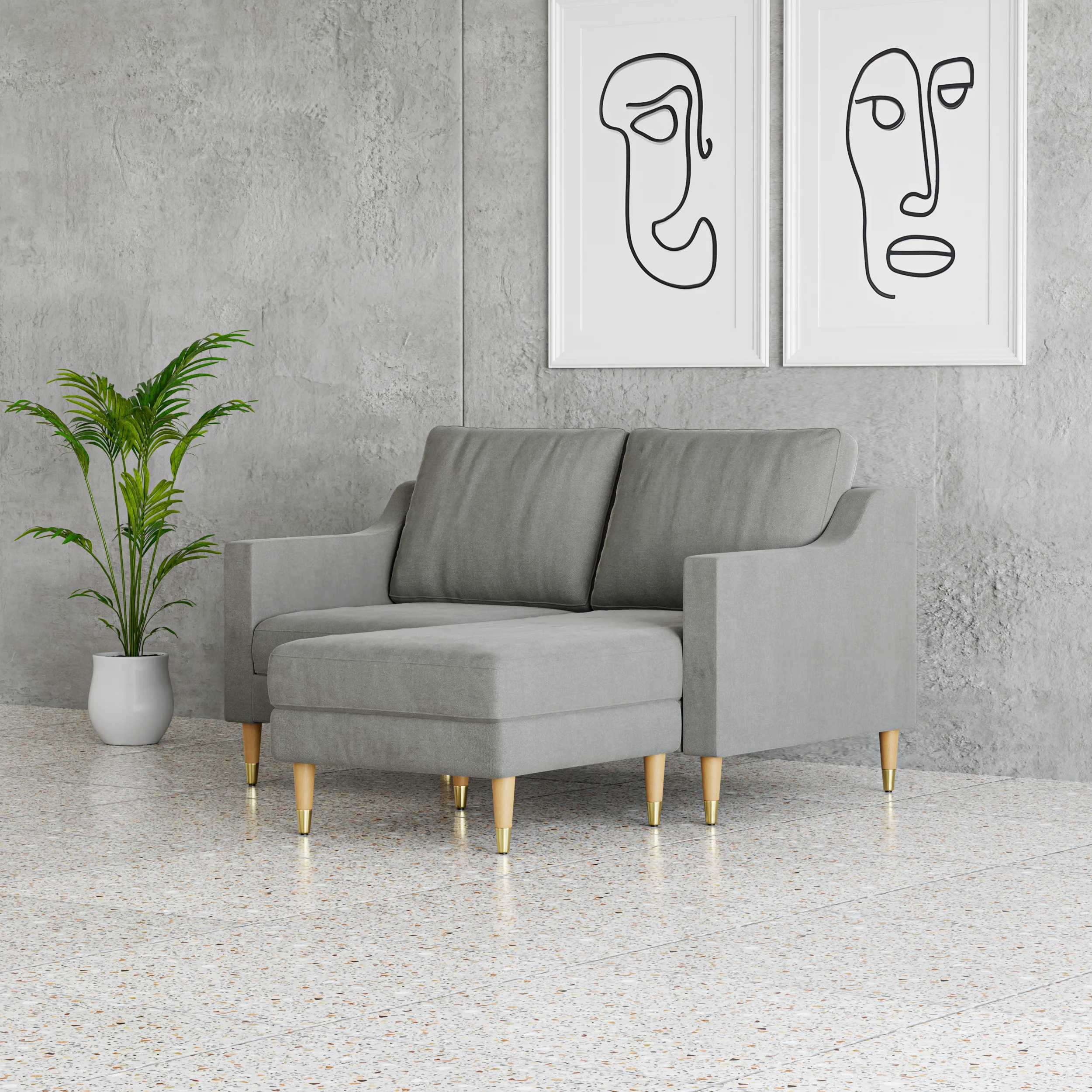 Lore Sofa | Small L-Shaped Sectional with Chaise (5 feet) - Image 5