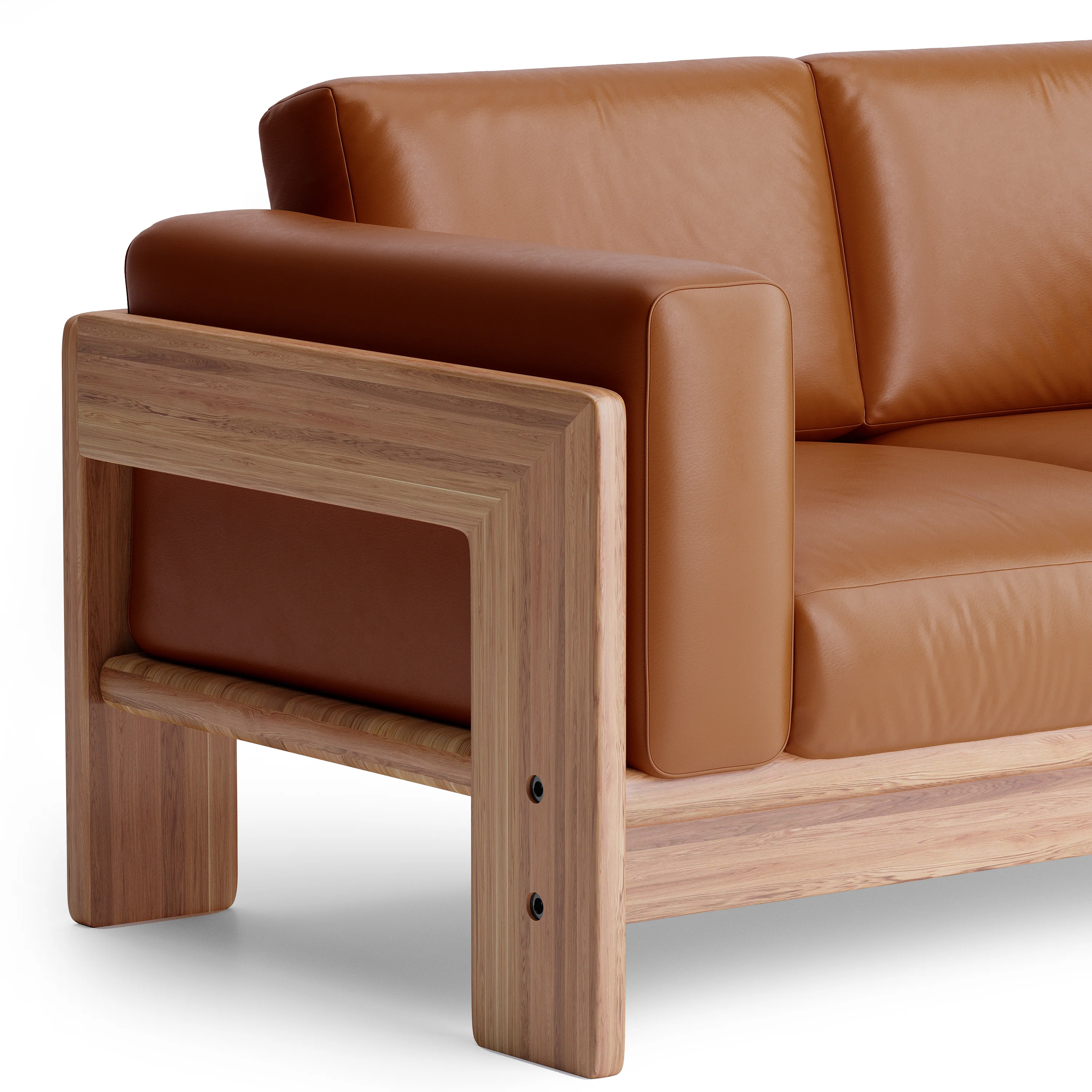 Nordhaven Sofa | 2 Seater | Italian Leather | Solid Teak/Walut/Oak Wood - Image 14