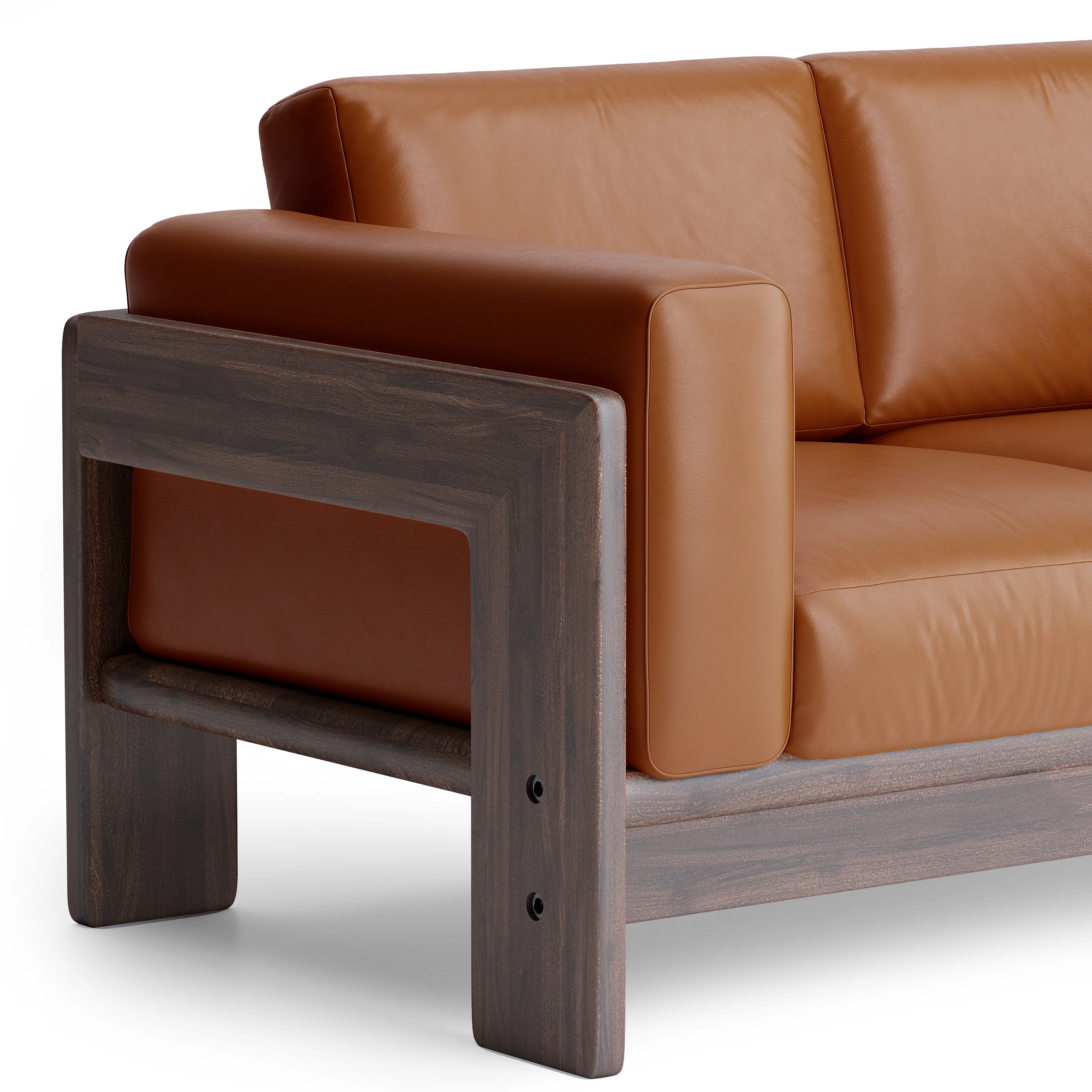 Nordhaven Sofa | 2 Seater | Italian Leather | Solid Teak/Walut/Oak Wood - Image 6
