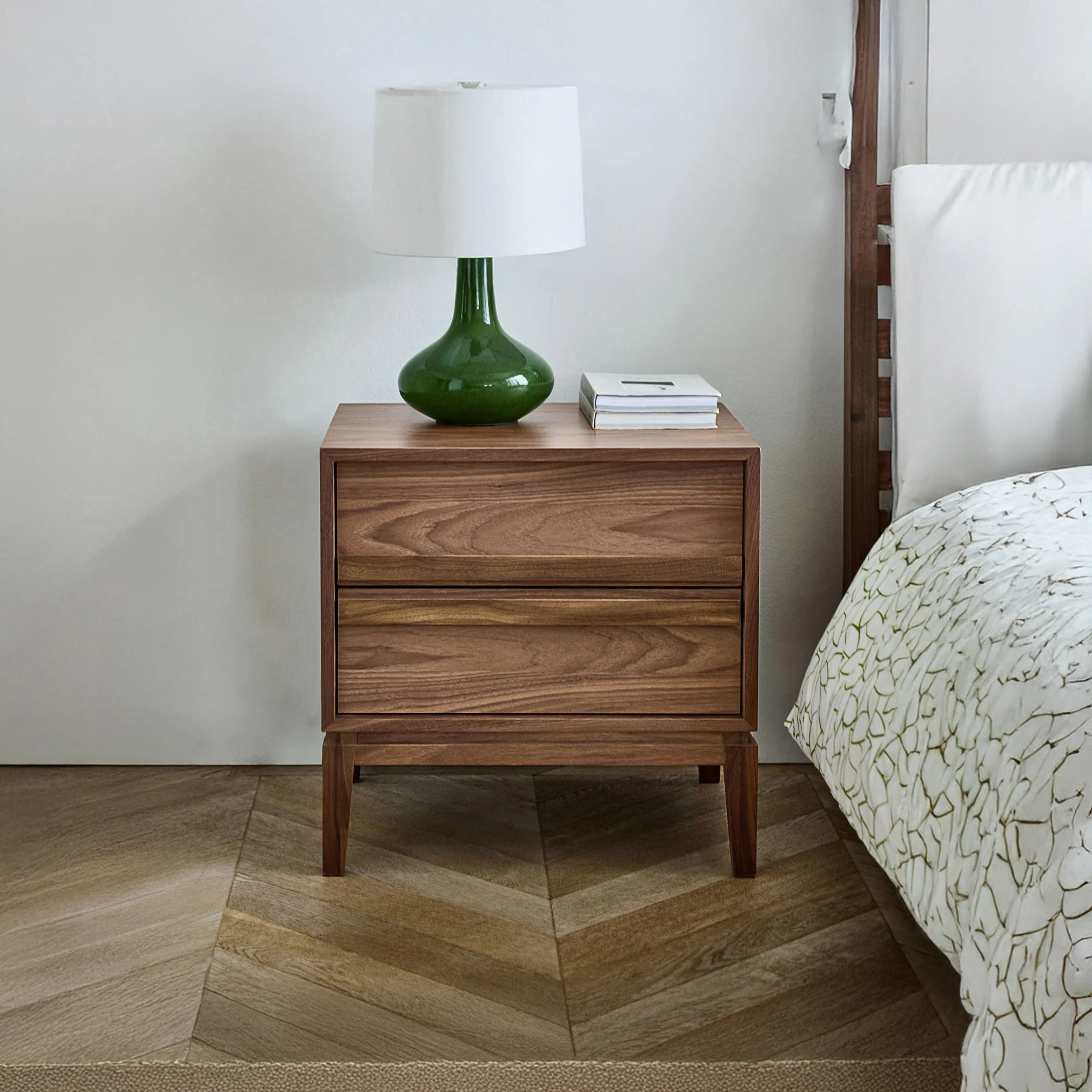 Nordwyn Bedside Table - Solid Walnut/Teak/Oak Wood