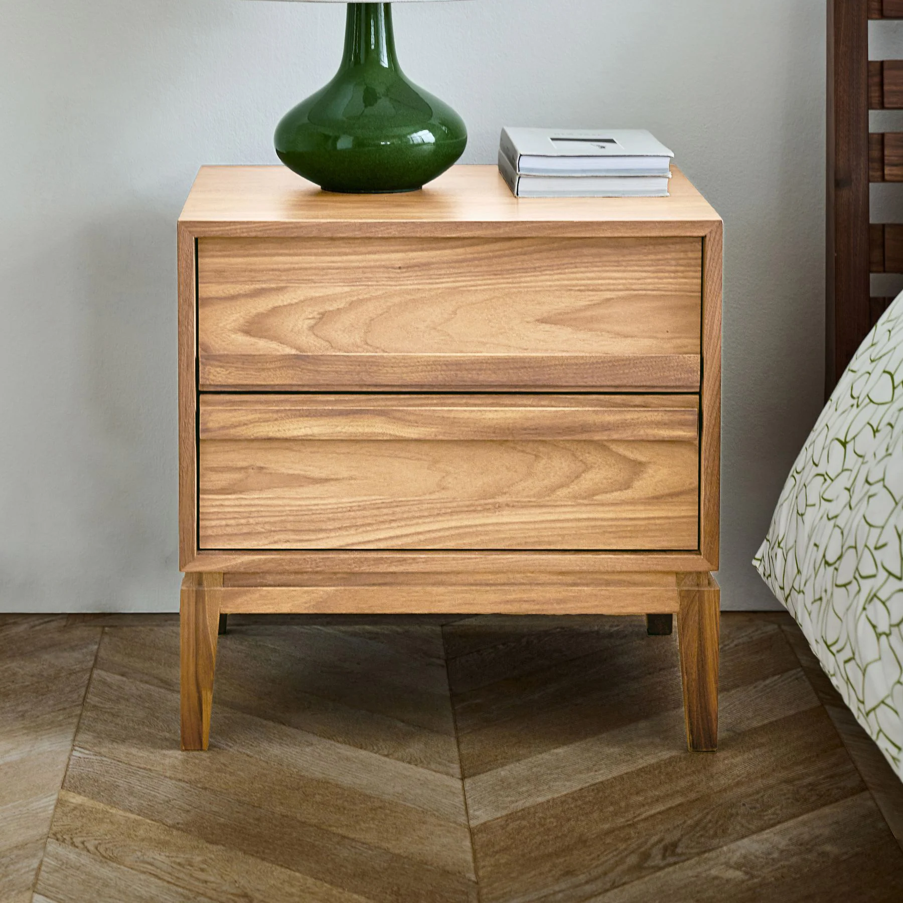 Nordwyn Bedside Table - Solid Walnut/Teak/Oak Wood - Image 9