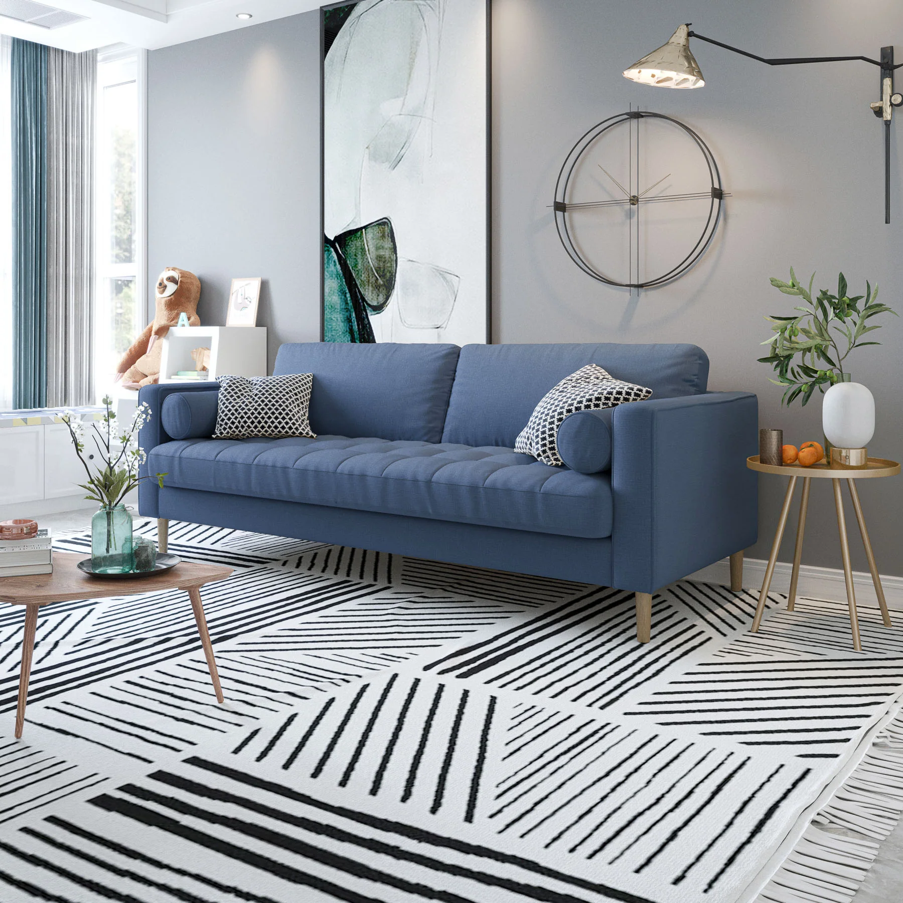 Palo Sofa T | 3+ Seater (7 feet) | Tufted - Image 11