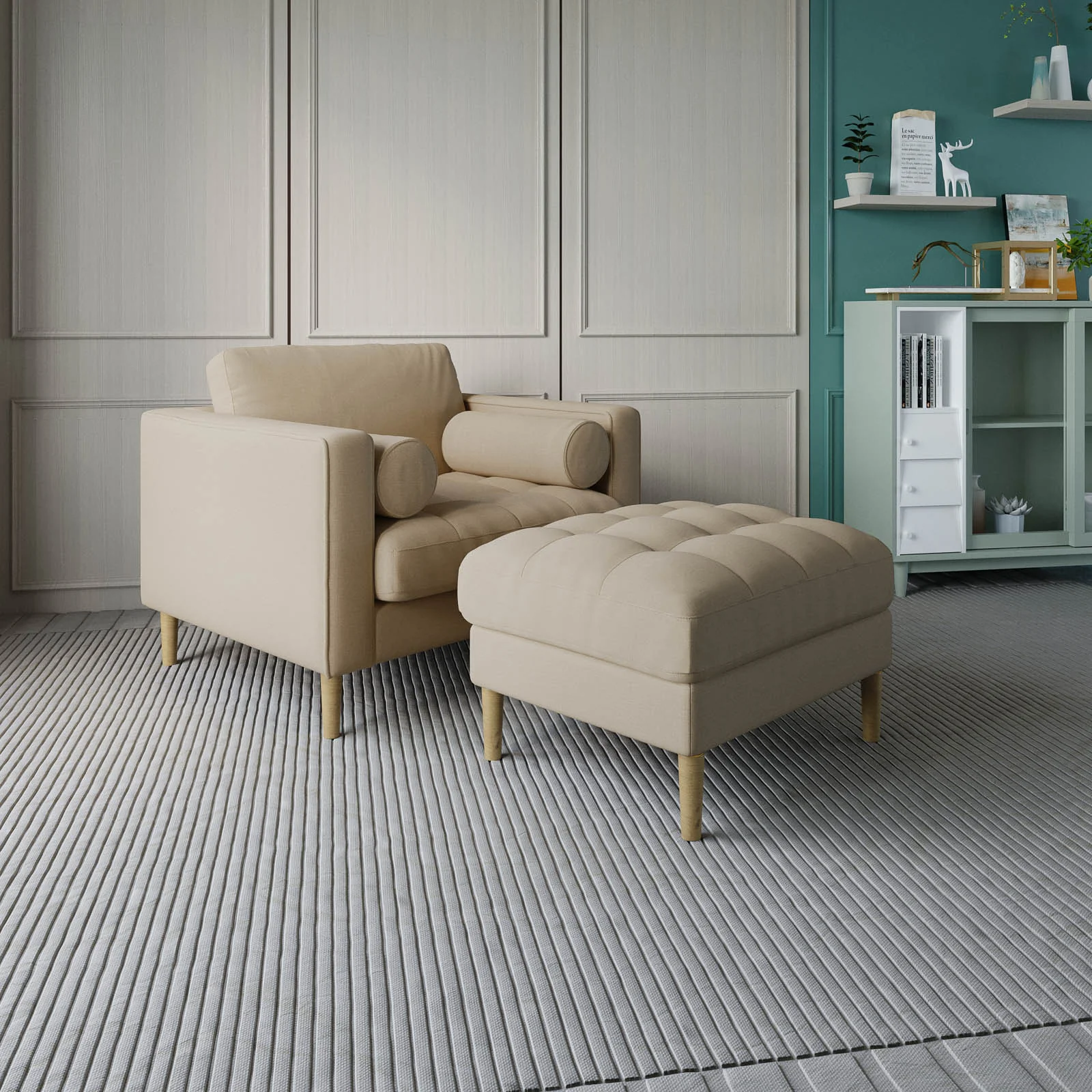 Palo Sofa Ottoman T | 2.5 feet | Tufted - Image 16