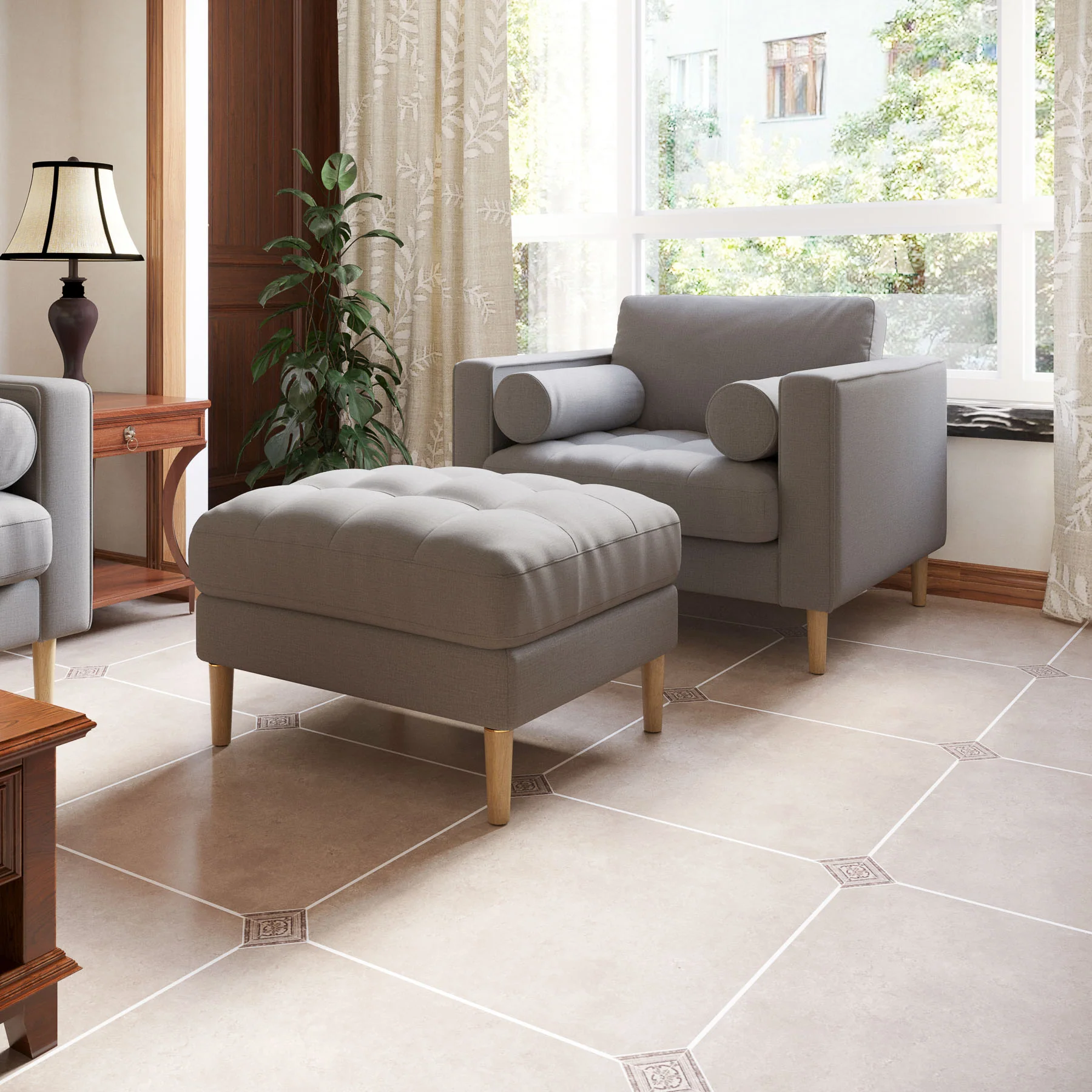 Palo Sofa Ottoman T | 2.5 feet | Tufted - Image 29
