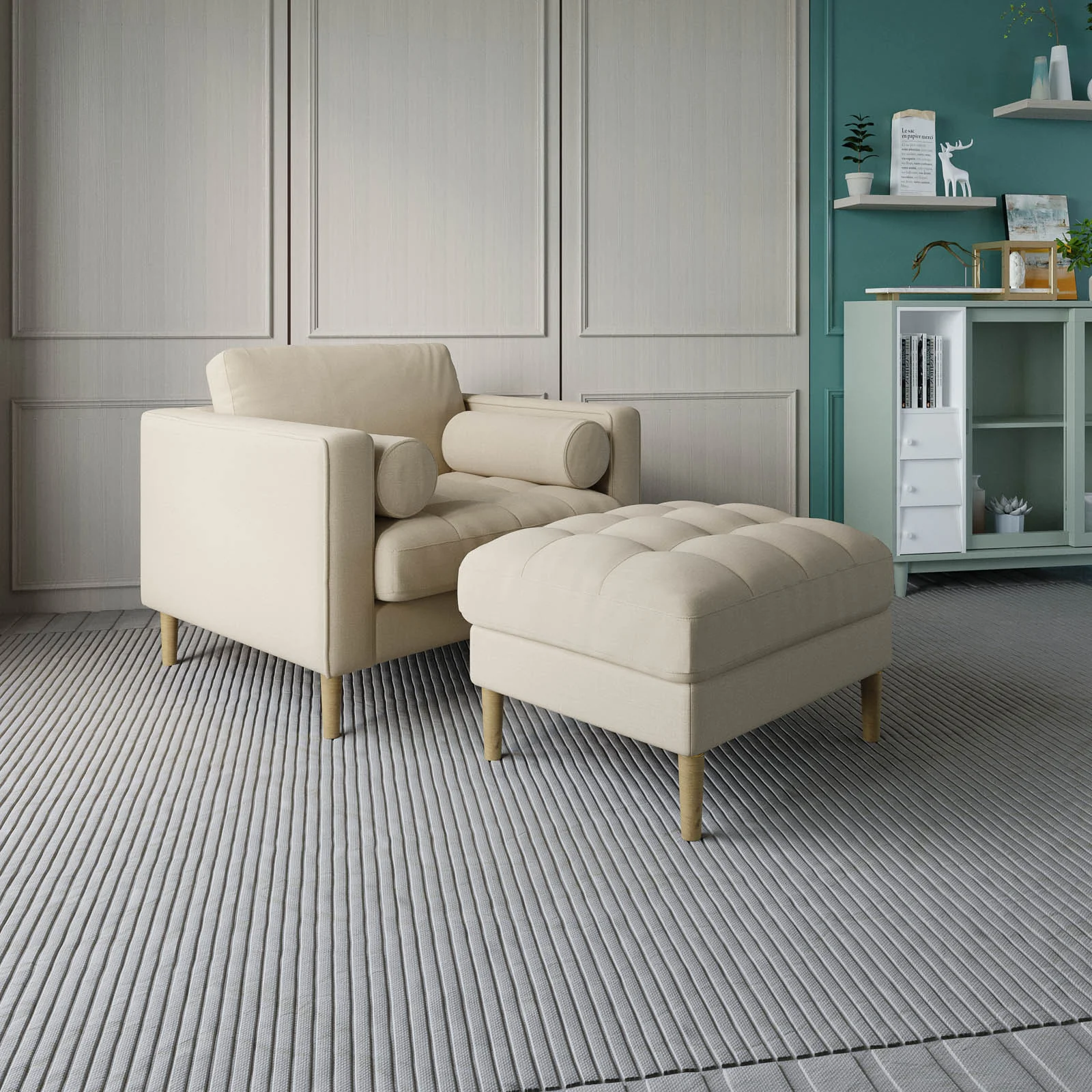 Palo Sofa Ottoman T | 2.5 feet | Tufted - Image 9
