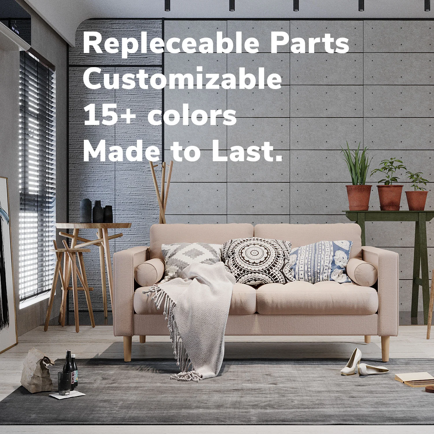 Palo Sofa T | L-Shaped Sectional with Chaise (8.25 feet length) | Tufted - Image 110
