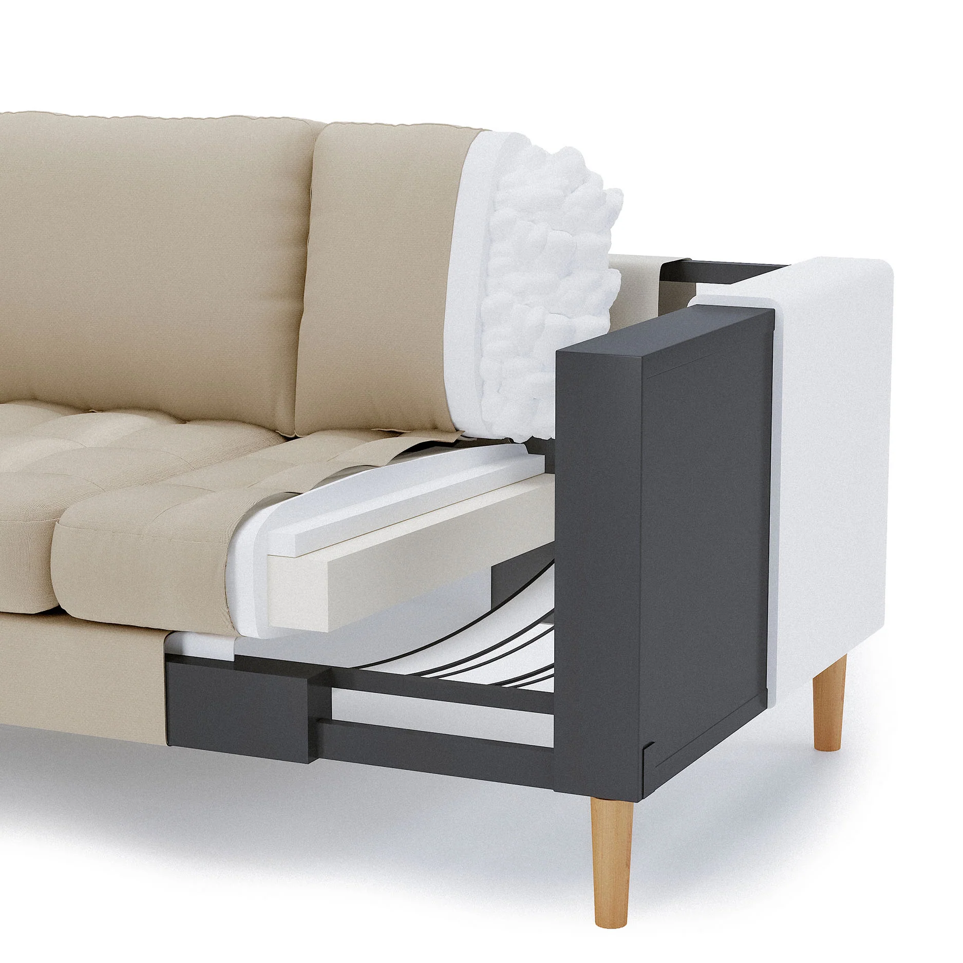 Palo Sofa T | L-Shaped Sectional with Chaise (8.25 feet length) | Tufted - Image 111