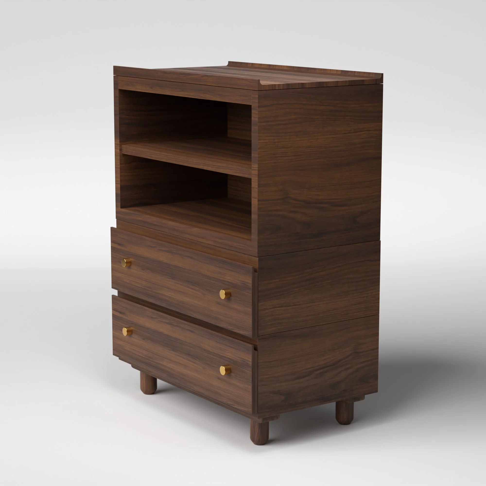 Stava Modular Credenza System | Solid Walnut/Teak/Oak Wood (4x1) | 3 Feet Length - Image 2