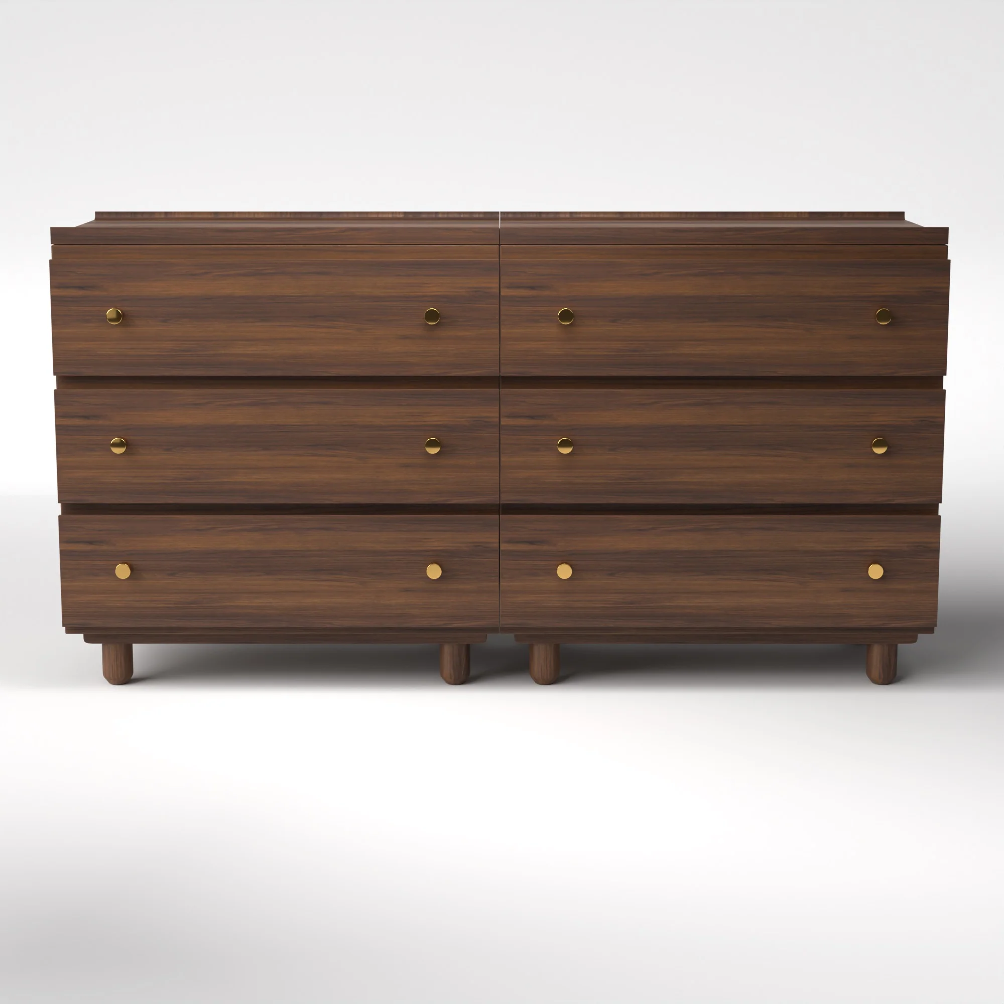 Stava Modular Drawer System | Solid Walnut/Teak/Oak Wood (3x2) | 5.5 Feet Length - Image 2