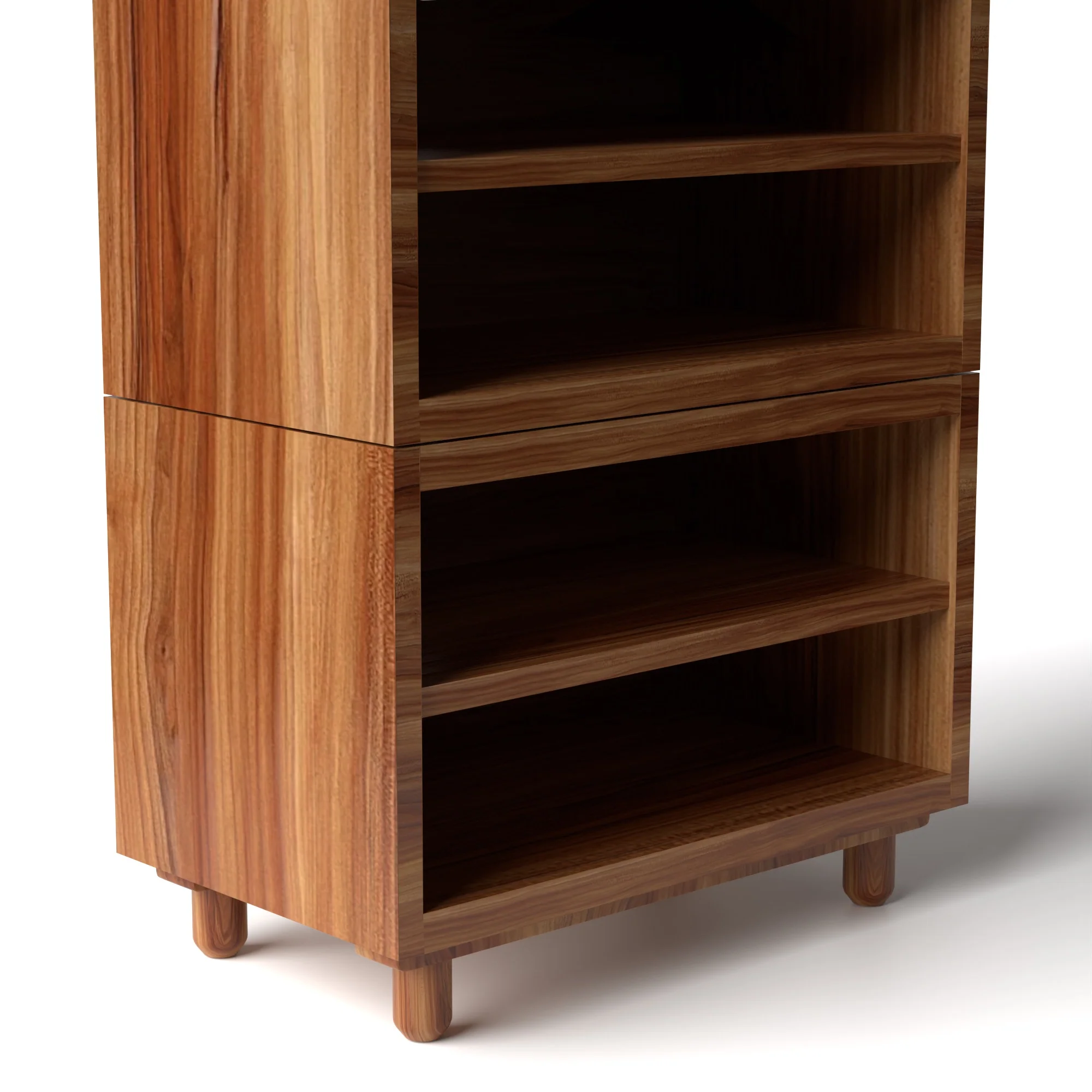 Stava Modular Shelving System | Solid Walnut/Teak/Oak Wood (4x1) | 3 Feet Length - Image 21