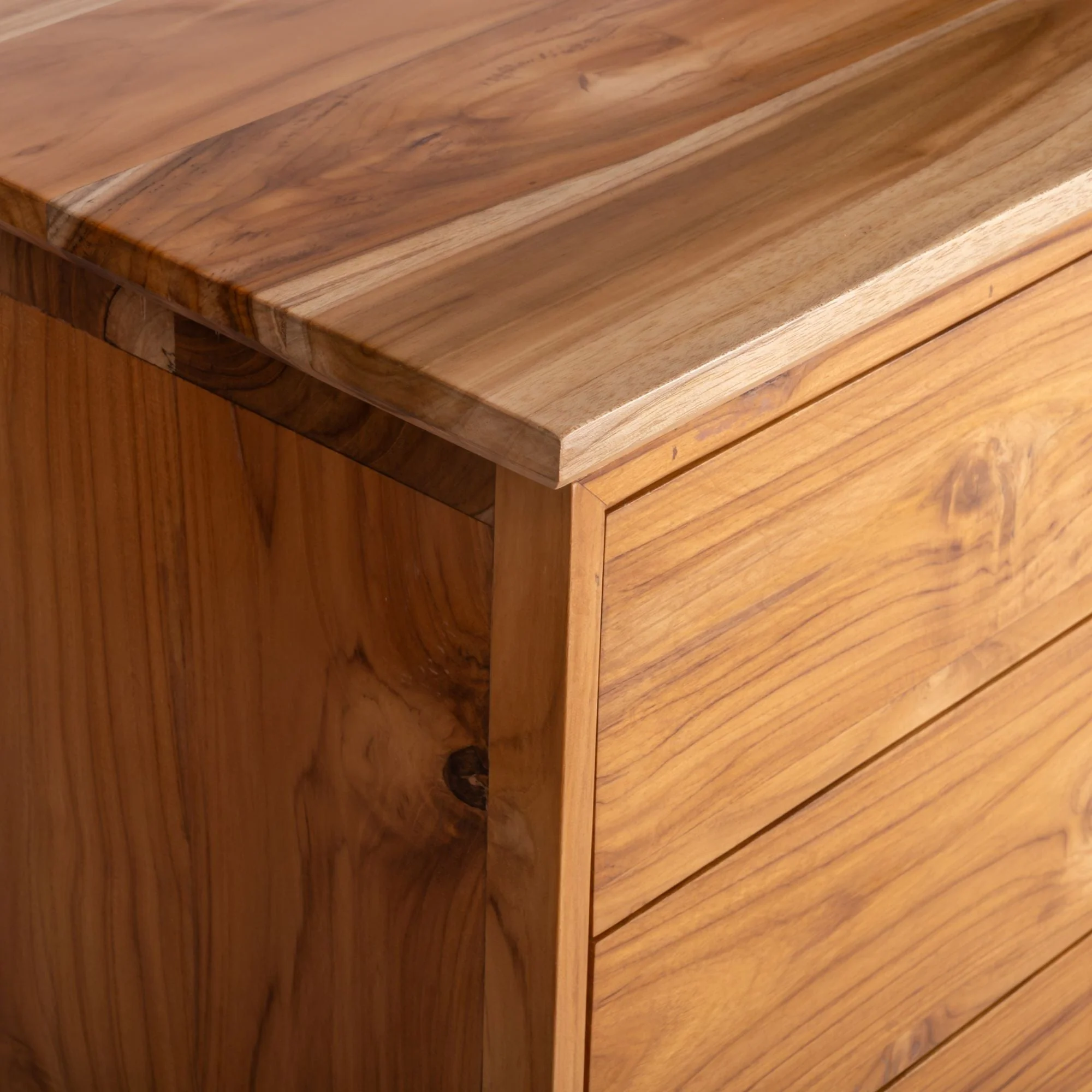 Takeshi Desk Pro with Storage Unit - Left Side (5x2.5 feet) - Solid Teak - Image 3